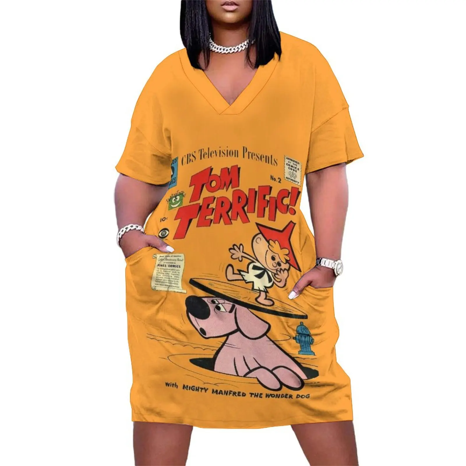 

Tom Terrific with Mighty Manfred the Wonder Dog Loose Pocket Dress dresses summer summer dress woman 2025 trendy