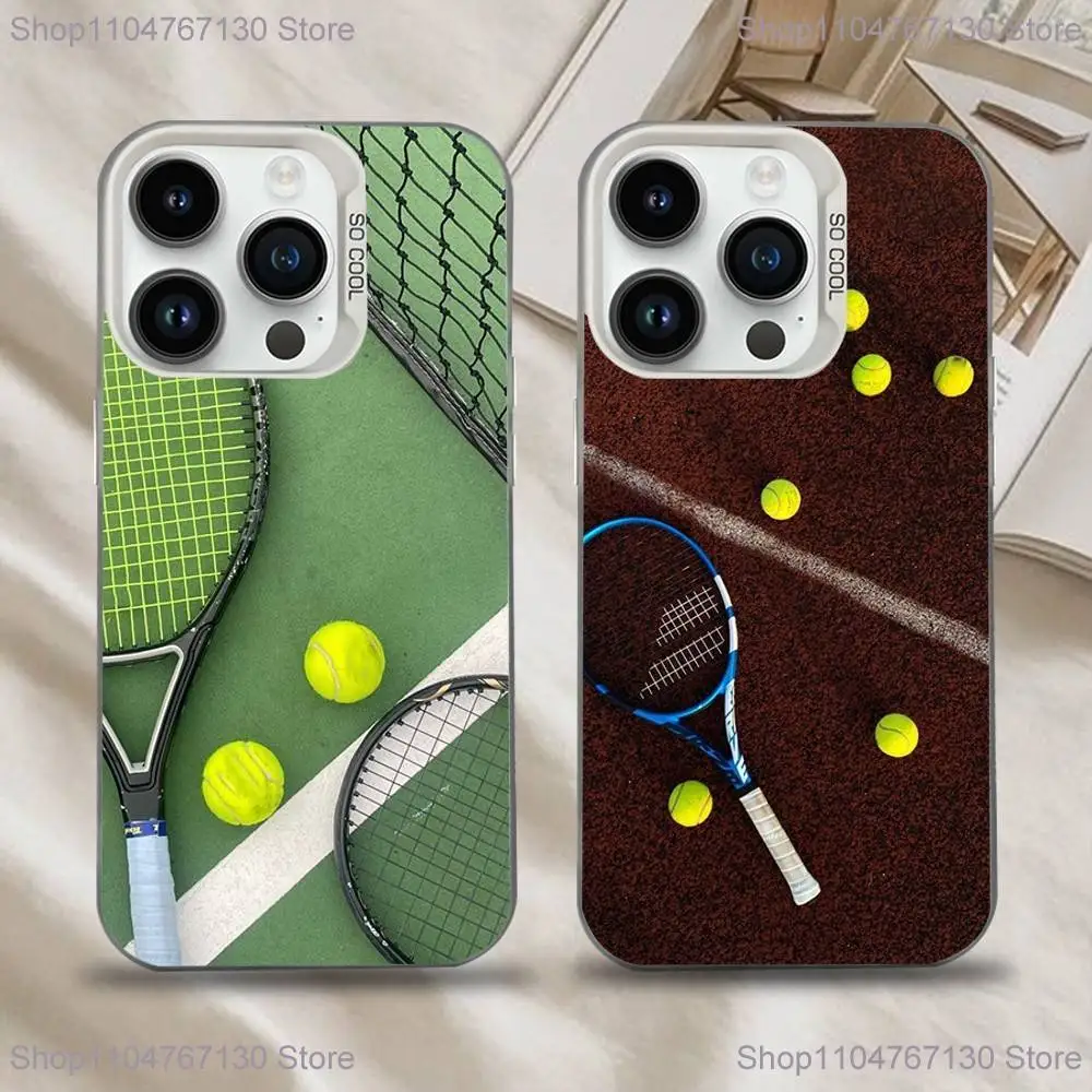 

Sports Tennis Phone Case For iPhone 17,16,15,14,13,12,11,Mini,Pro,SE,MAX White Matte Shockproof Cover