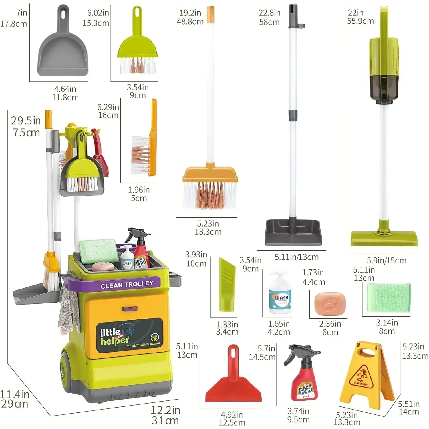 Simulação carrinhos de limpeza aspirador de pó montessori brinquedos para crianças fingir jogar limpeza em casa limpeza role play jogos