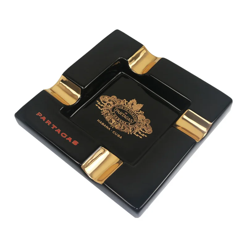 Ceramic Cigar Ashtray, European-Style, Four-Slot Square Ashtrays, Household, Living Room, Cigarette, Tobacco Partaoag