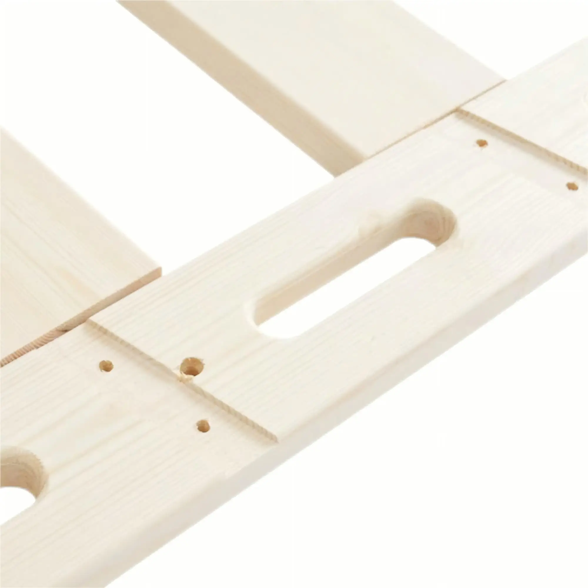 Natural Knotty Pine Wood Sliding Library Durable Step Ladder Rolling Ladder