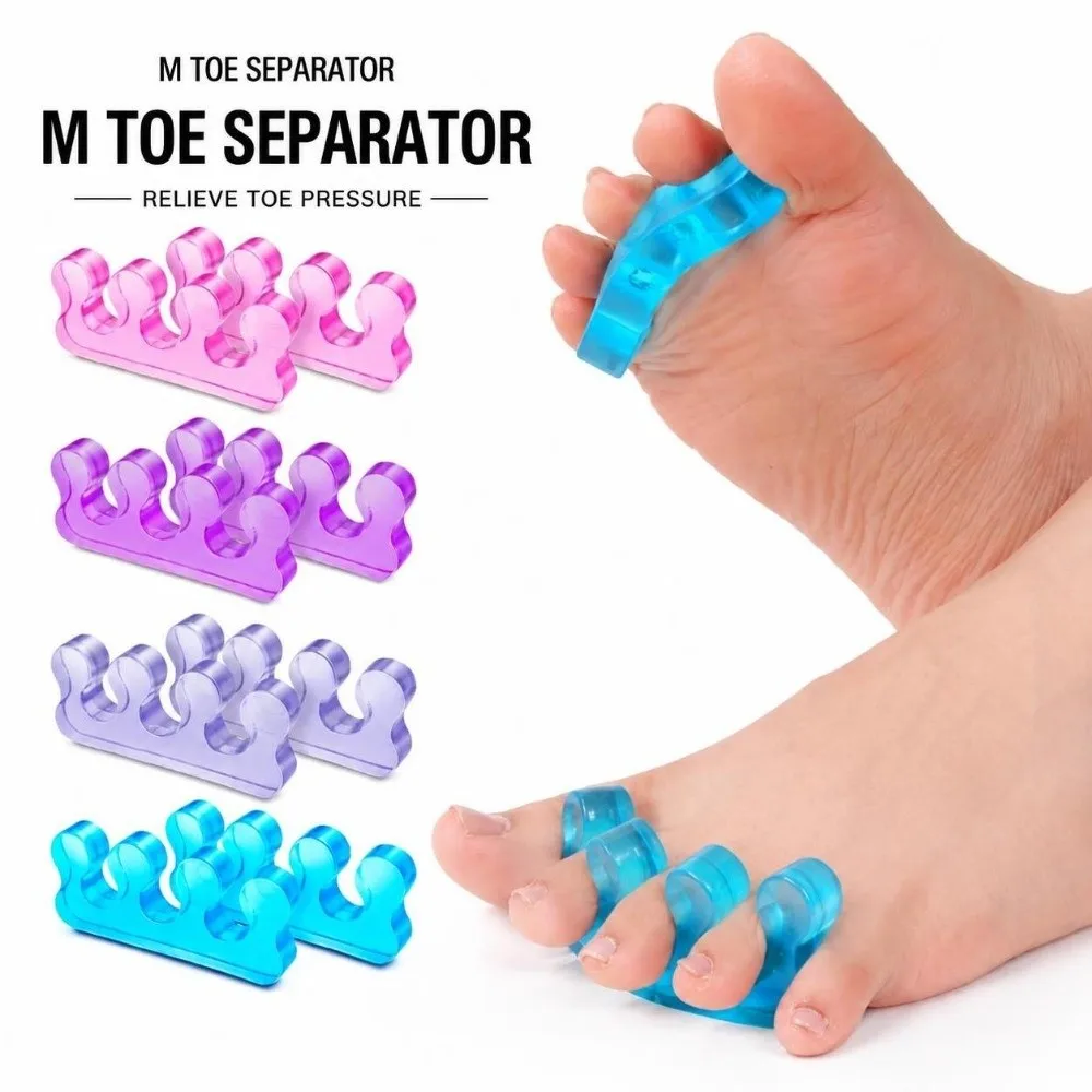Soft Silicone Toe Separators Reusable Washable Orthopedic Design Toe Alignment Tool Gel Material Pedicure Nail Polish Spacers