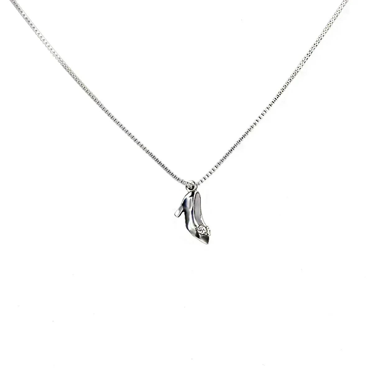 

High Necklace with Diamond Silver Heel Shoe Jewelry Gift for Her Christmas Mother's Day Anniversary Birthday