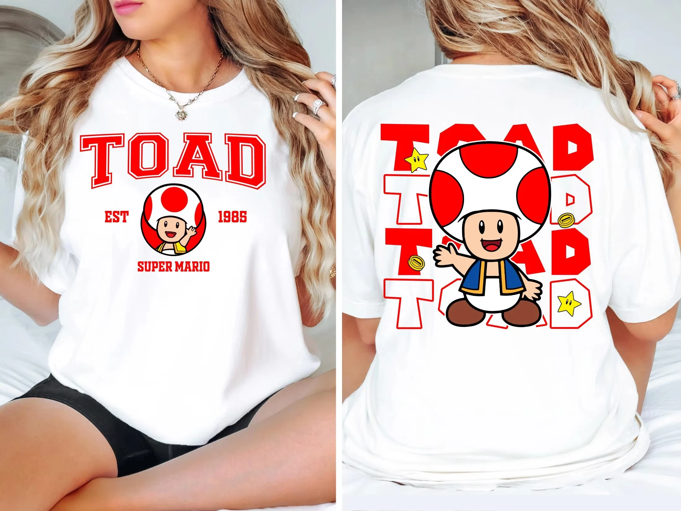 Anime Super Mario Yoshi T-Shirt Mario Bowser Peach T-Shirt 2026 Sommer Neu Herren und Damen Kinder Baumwolle Ins Y2k T-Shirt – Detail 4