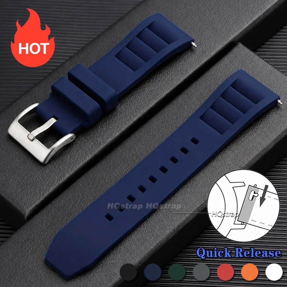 Sport Silicone Watch Strap 20mm 22mm Sport for Omega for Rolex Universal Bracelet Breathable Waterproof Quick Release Wrist Band