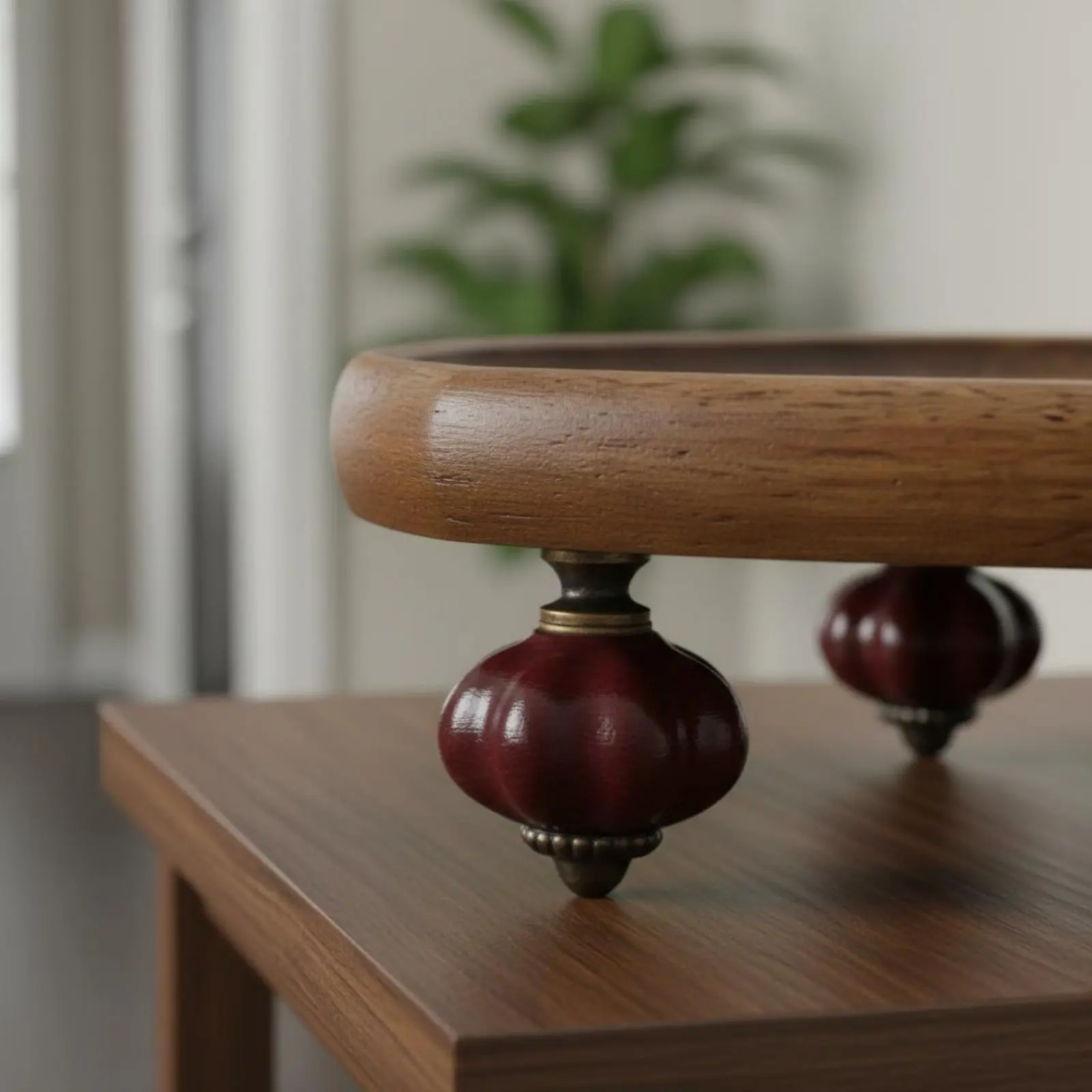 Wooden Display Tray Retro Design Vanity Organizer Tray Wood Riser Decorative Home Decor Handmade for Dresser Top