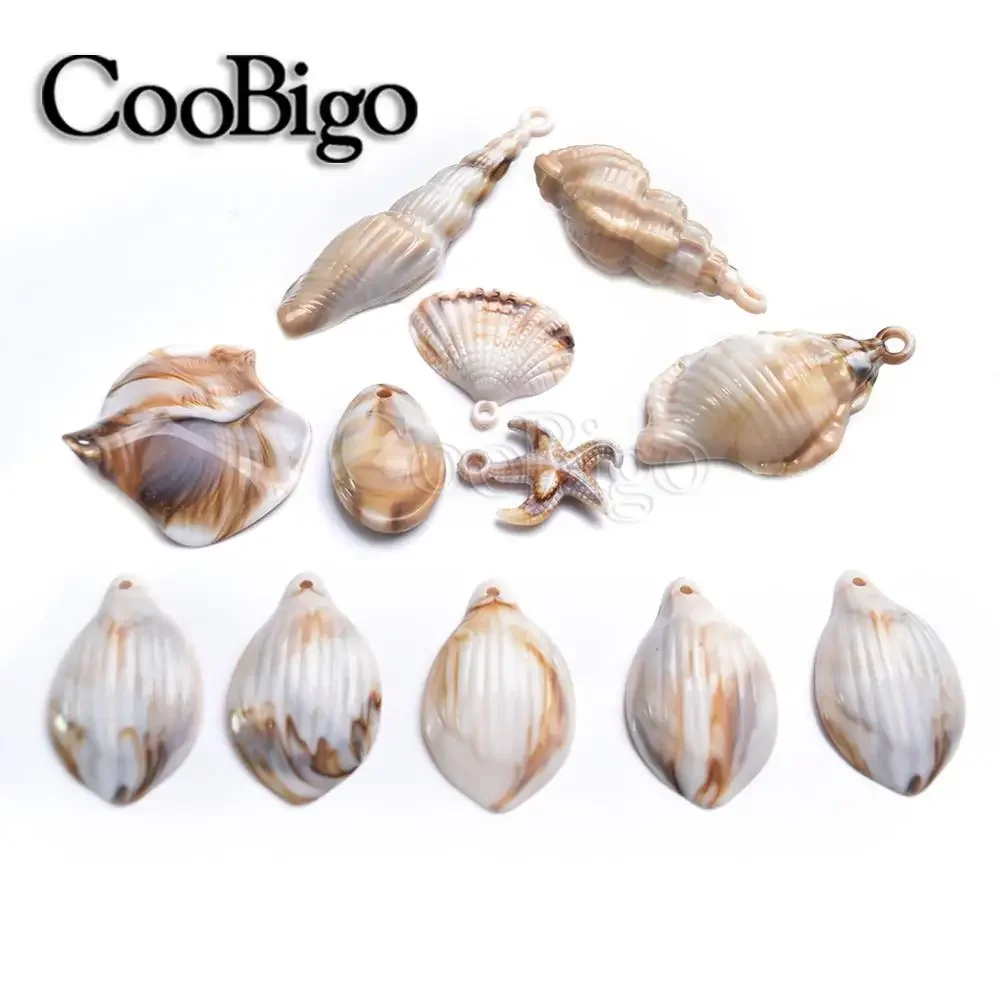 10pcs Bohemia Sea Shell Charms Conch Pendants Ocean Starfish Craft DIY Earrings Bracelet Necklace Jewelry Making Accessories