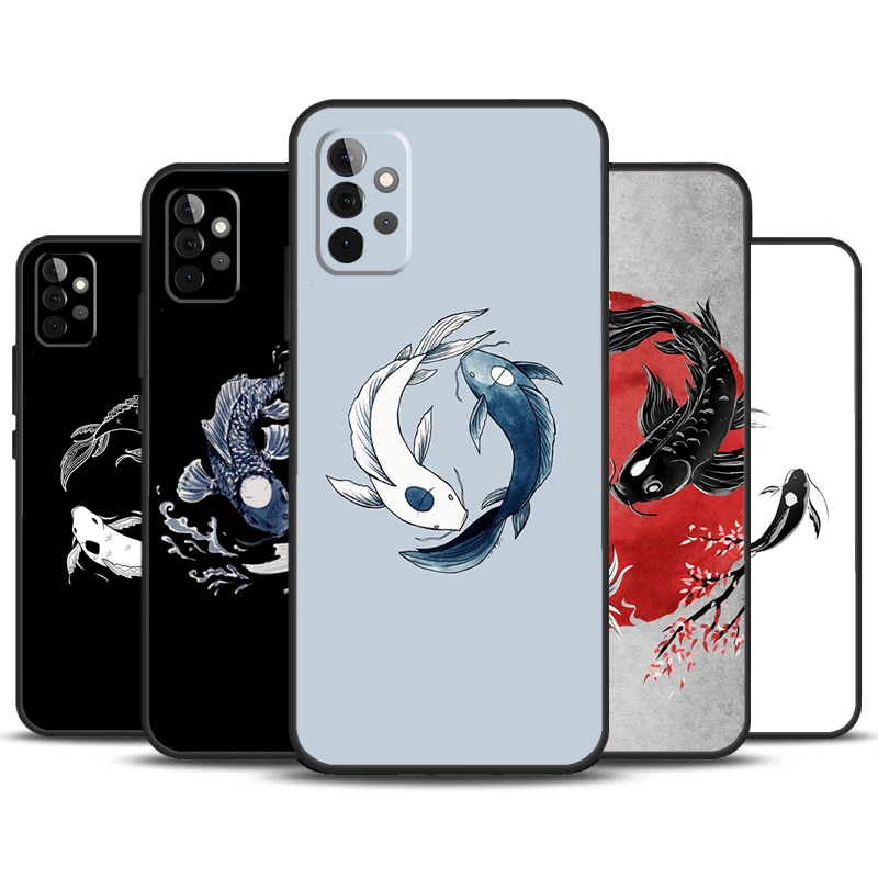 Koi Fish Yin Yang Case For Samsung Galaxy A52 A72 A13 A33 A53 A14 A24 A34 A54 A15 A25 A51 A71 A12 A32 Cover