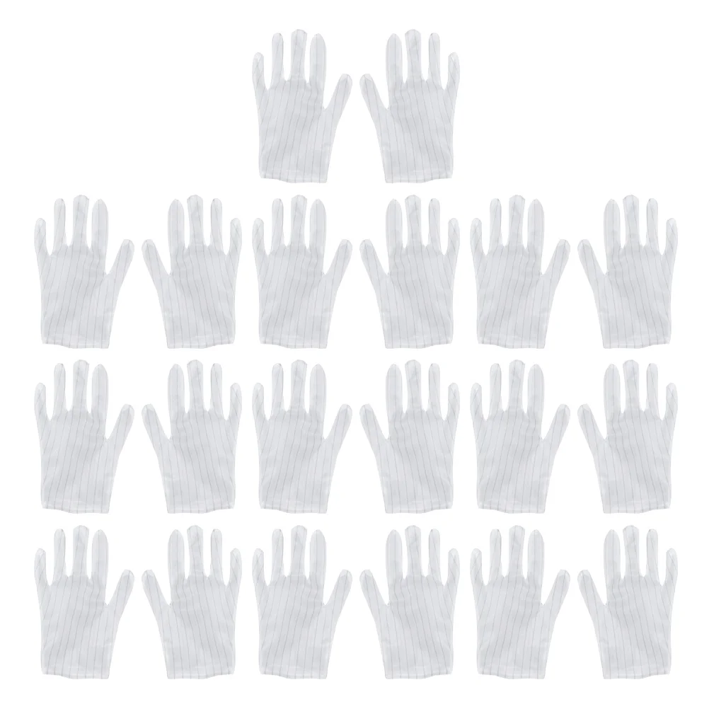 

10Pair Anti-Static Gloves Premium Craftsmanship with Stripe Decoration Suitable for Men Women in Industrial Work Settings