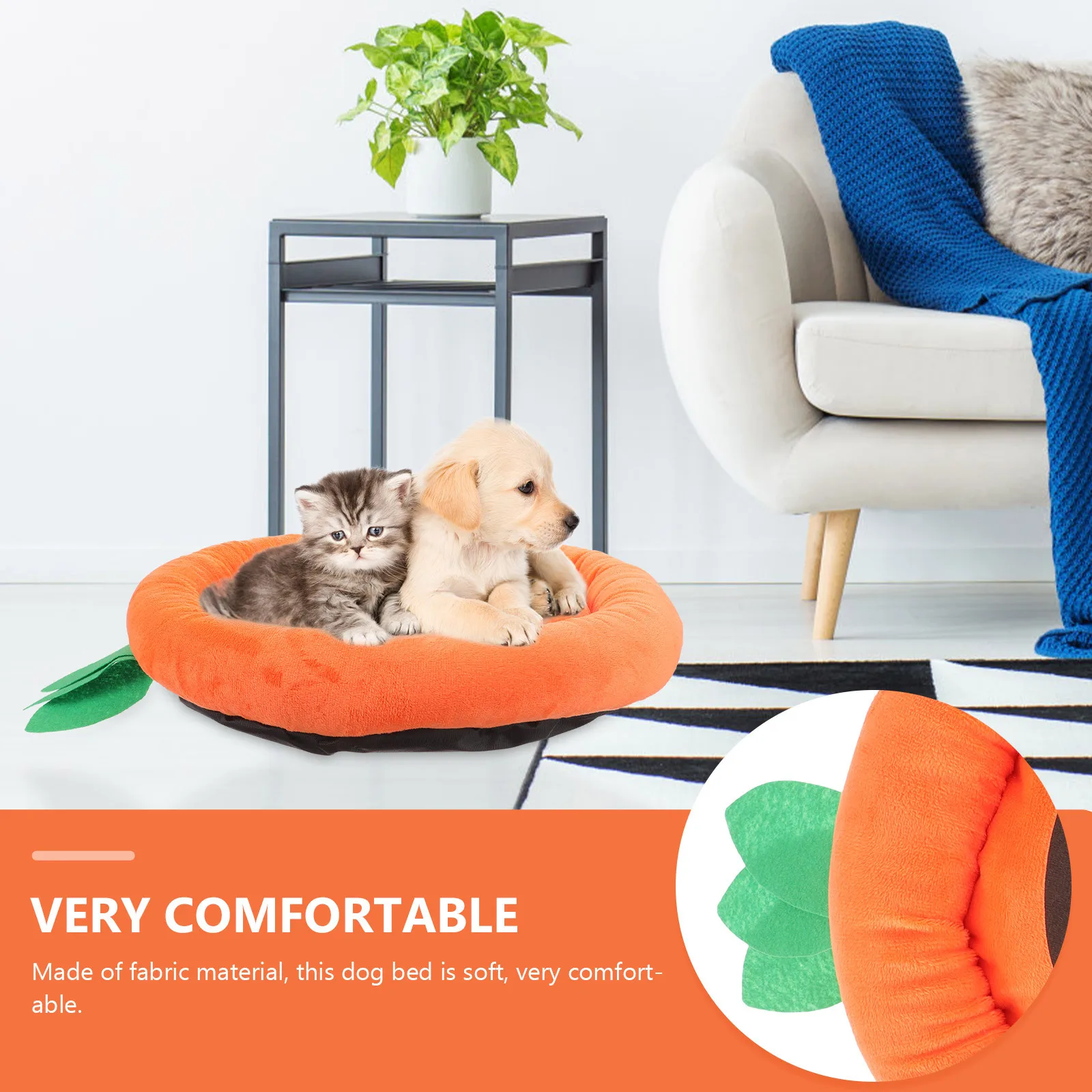 

Funny Fruit Design Dog Bed Soft Cartoon Pet Nest for Puppies Kittens Cozy Warm Sleeping Cushion Decorative Home Use Breathing