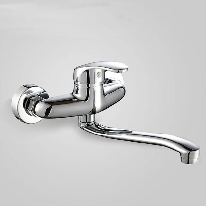 

Смеситель для раковины из цинкового сплава с двойными отверстиями, настенный кухонный смеситель для горячей и холодной воды, настенный кухонный смеситель, смеситель для кухонной раковины