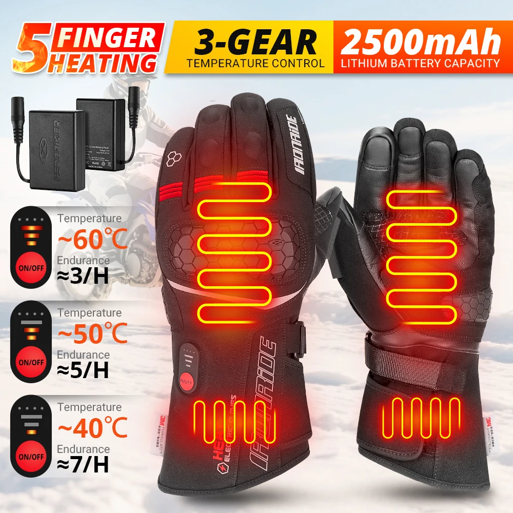 قفازات دراجة نارية ساخنة Guantes 100% مقاوم للماء دراجة نارية ركوب قفازات التدفئة قفازات شاشة لمس غانت موتو