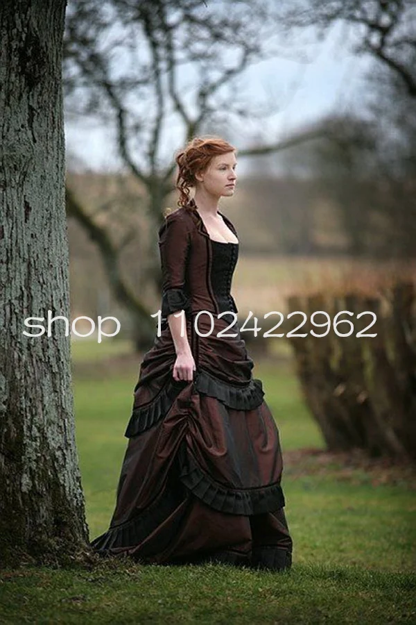 Black Burgundy History Victorian Prom Dresses for Women Gypsy Romantisism Steampunk Corset Gothic Civil War Evening Gown robes