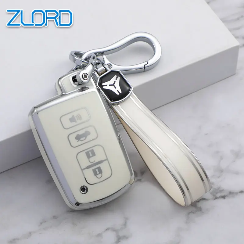 TPU Xe Từ Xa Chìa Khóa Bao Da Vỏ Fob Dành Cho Xe Toyota Avalon Camry Tràng Hoa RAV4 Cao Cấp Auris CHR Đất Tàu Tuần Dương Móc Khóa 4 Nút
