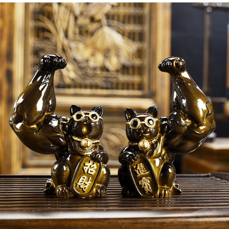 

Lucky Cat, меняющий цвет чайный орнамент для домашних животных Dali Kirin Arm Cat Kung Fu, чайный сервиз, аксессуары для поднятия, украшение, фестиваль середины осени