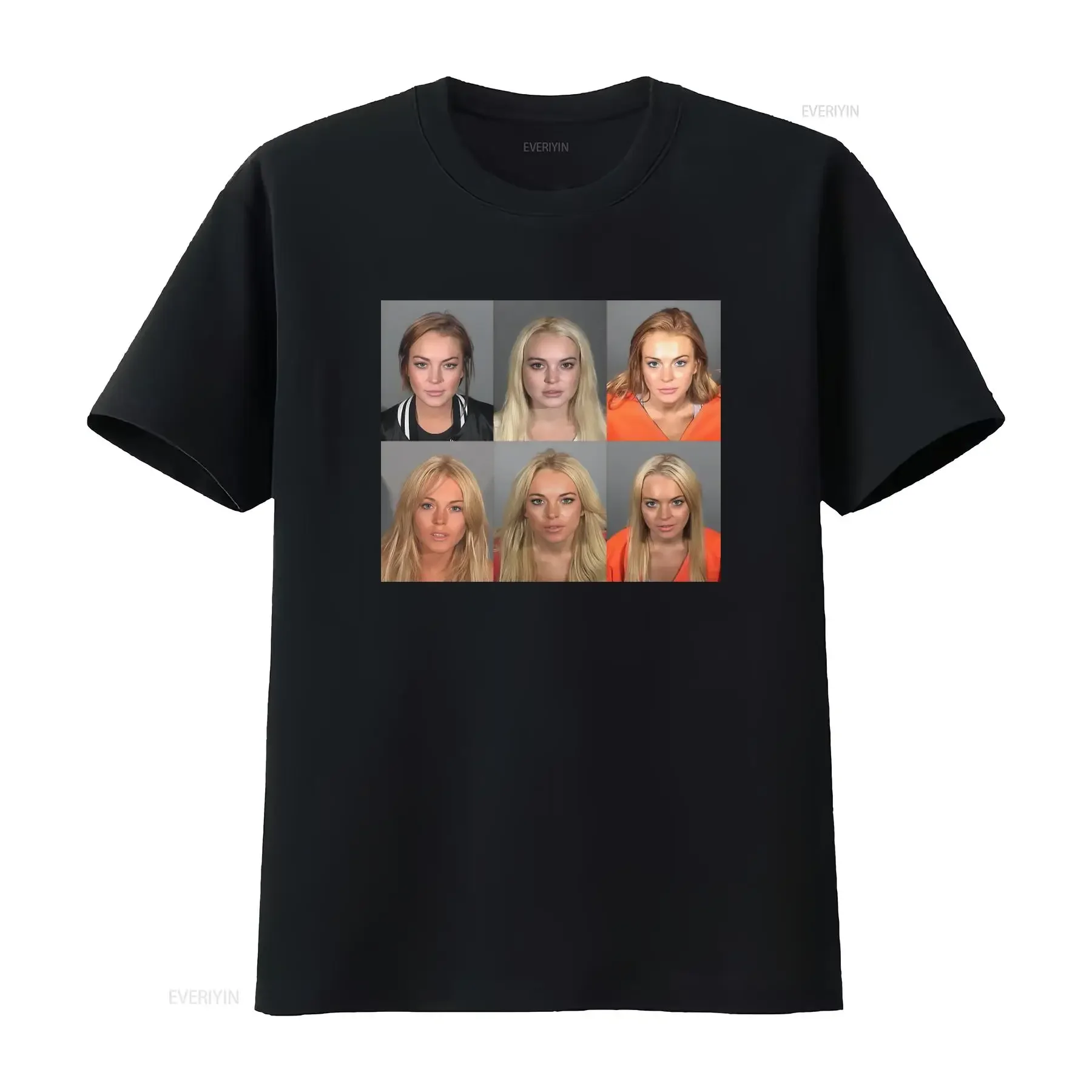 Lindsey Lohan Mugshot Gallery Softstyle T Shirt High Quality Print Comfortable Fabric Perfect for Fans vintage Washed