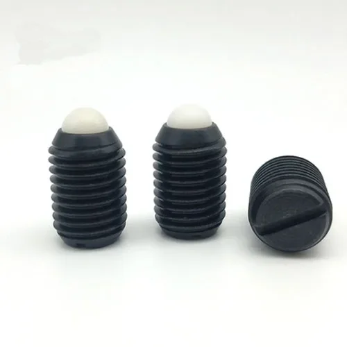 3pcs M5 Nylon head Slotted Ball plunger Set screw Spring positioning bead Wave beads bolt Carbon steel 8mm-20mm Length ZC103-2