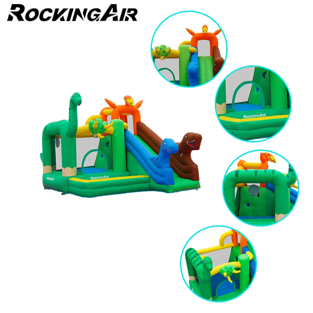 オックスフォード バウンスハウス スライド付き インフレータブル バウンスハウス 子供用 恐竜テーマ キッズ インフレータブル ジャンピングキャッスル バウンシーキャッスル