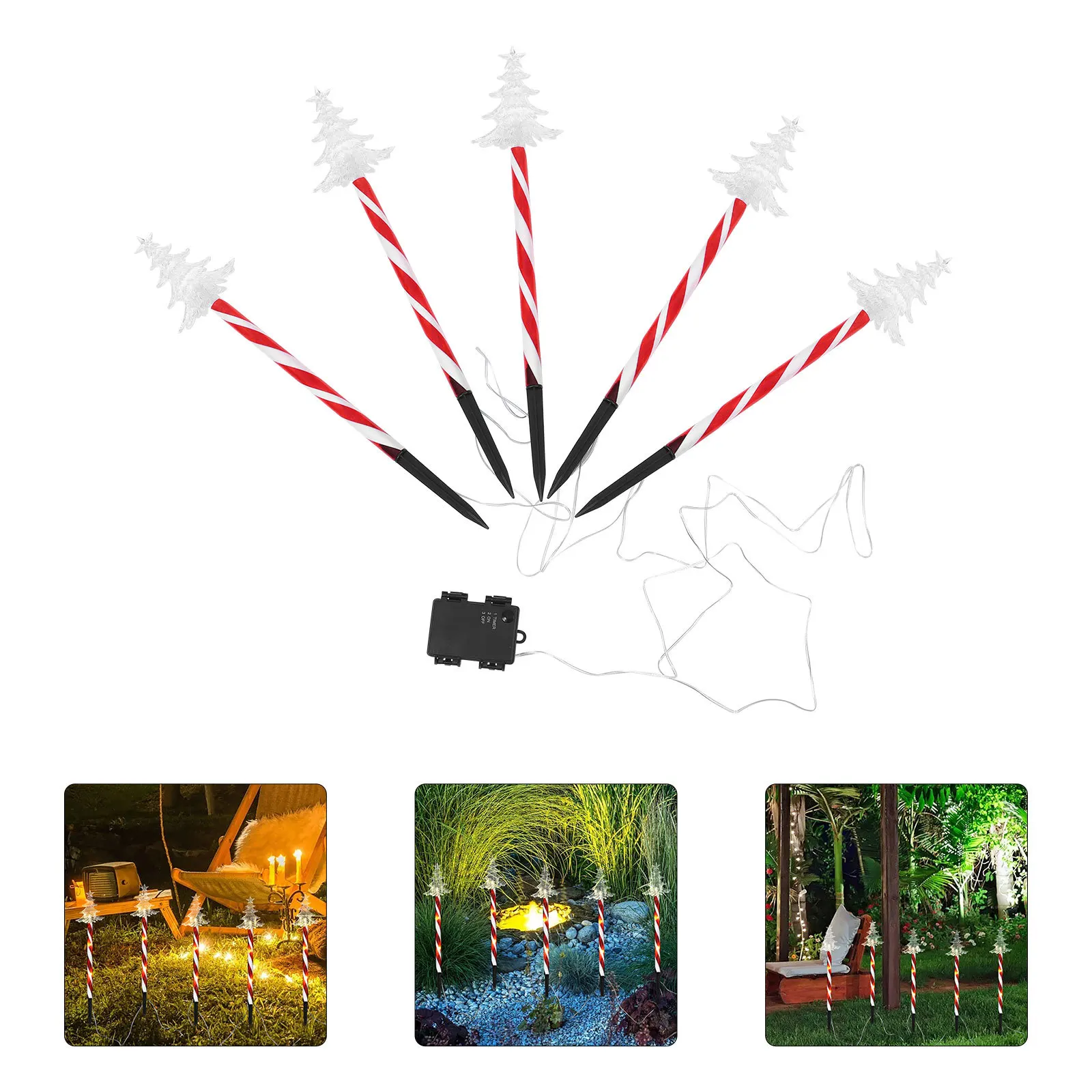 1 مجموعة عيد الميلاد قصب أضواء المسار تعمل بالطاقة الشمسية في الهواء الطلق مصباح الحديقة شجرة عيد الميلاد ضوء الحلوى عيد الميلاد الديكور مقاوم للماء