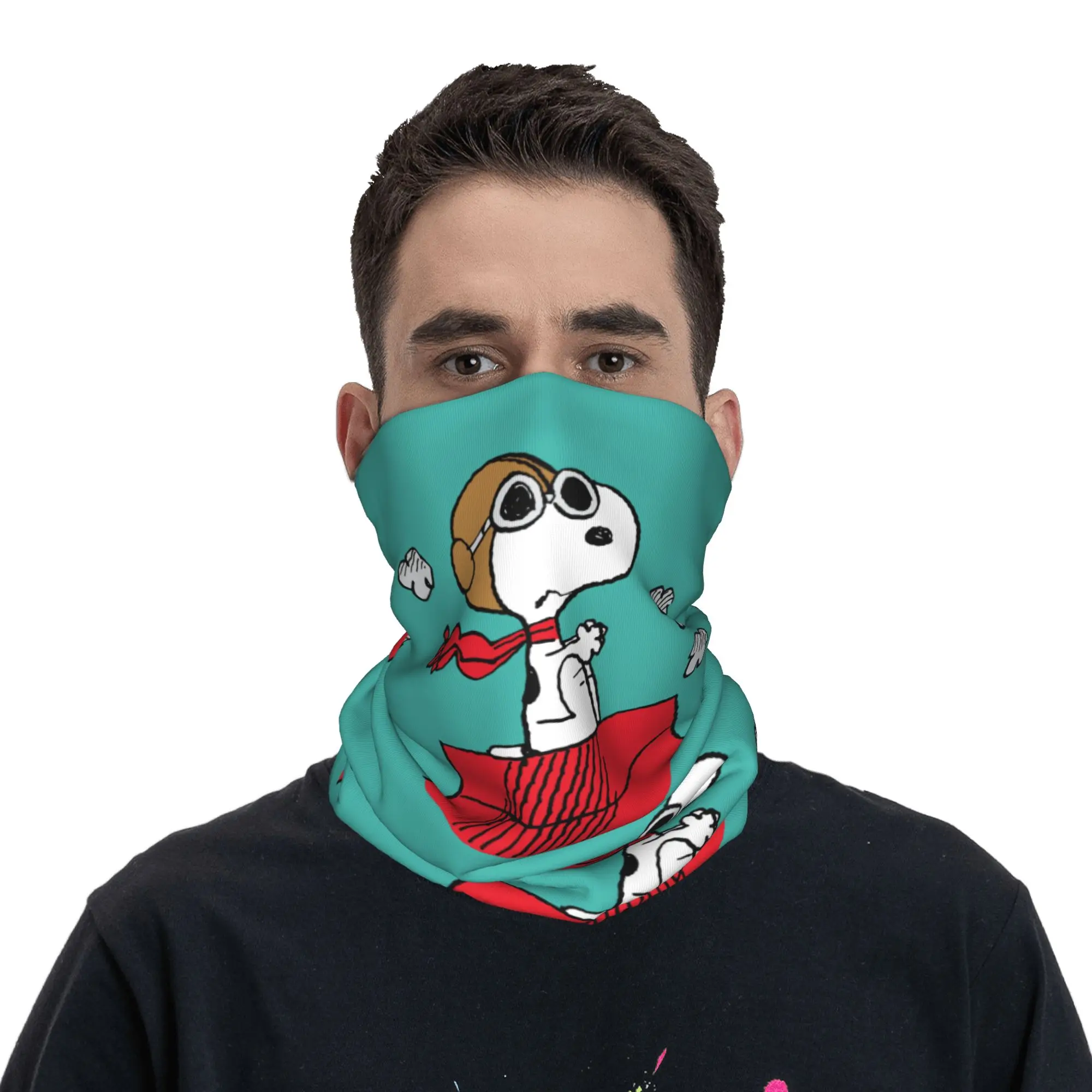 Snoopys the Flying Ace Bandana Neck Gaiter Printed Mask Scarf Multi-use Face Mask Running Unisex Adult Winter