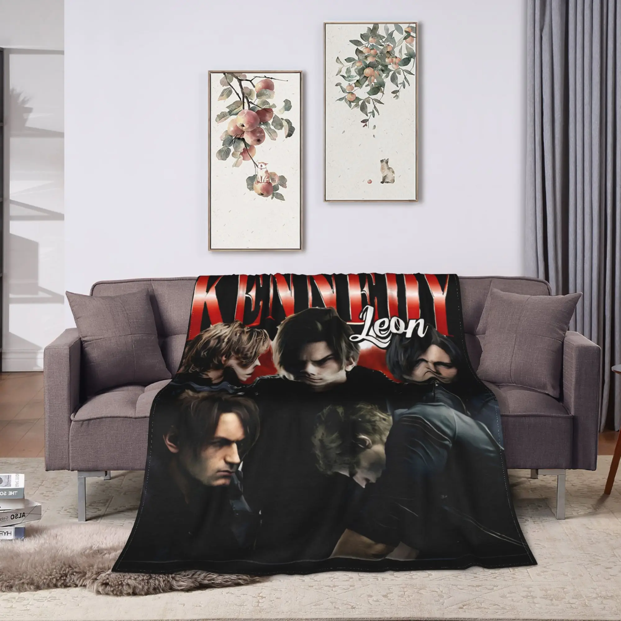 Leon Kennedy Requiem  Resident Evil 9 Requiem Blanket  Warm Plush Throw Blanket For Boy Girl Bedroom Flannel Bedspread Bed Cover