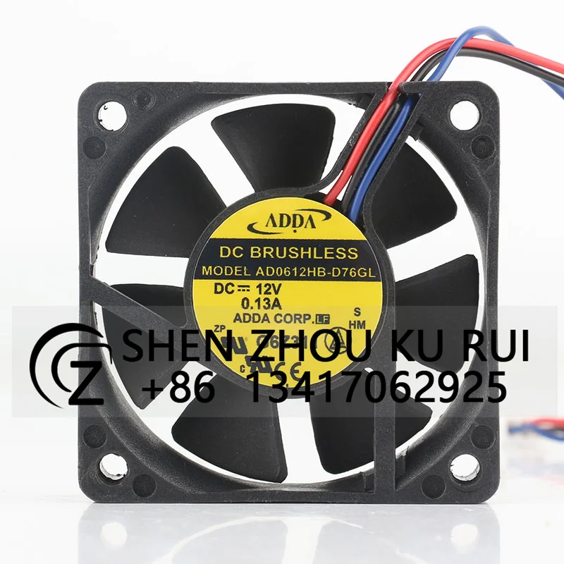 Original ADDA 6015 6CM ball DC cooling fan AD0612HB-D76GL 12V 0.13A 60*60*15MM