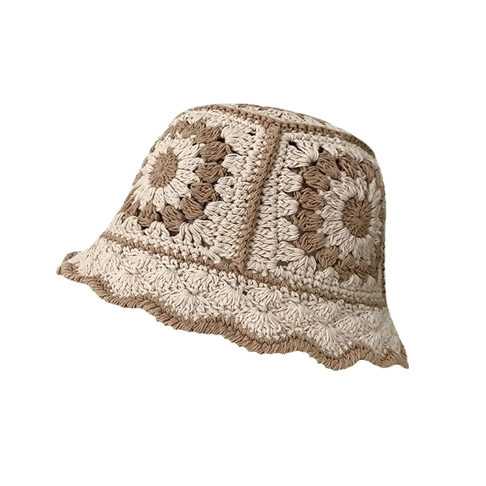 

Crochet Bucket Hat for Women Knit Handmade Foldable Floppy Beach Hat Fashion Cute Comfy and Casual