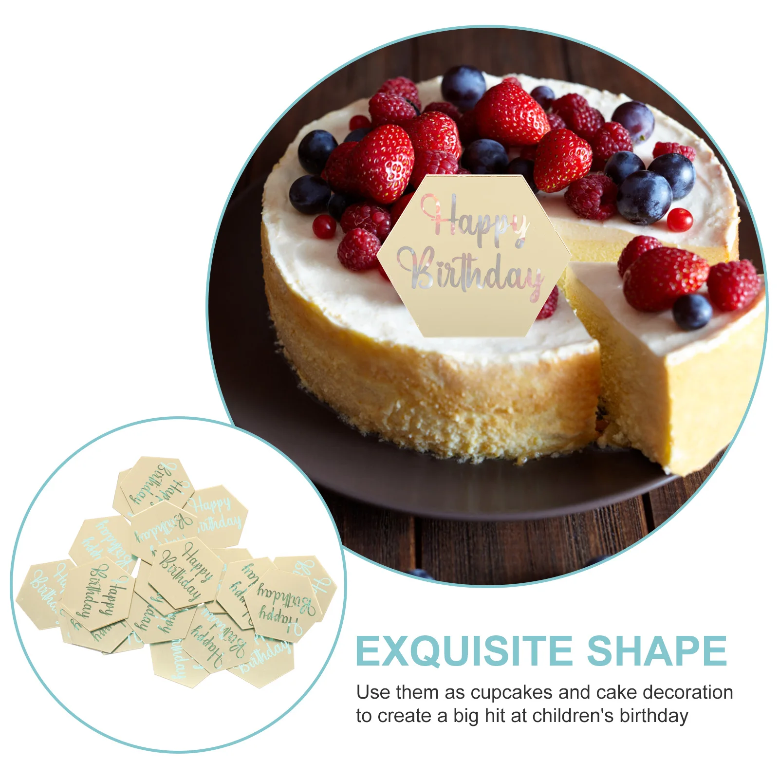 

20pcs Birthday Decorations Delicate Cupcake Inserts Girls Party Theme Cake Cards Acornnaments Celebration Cake Decor