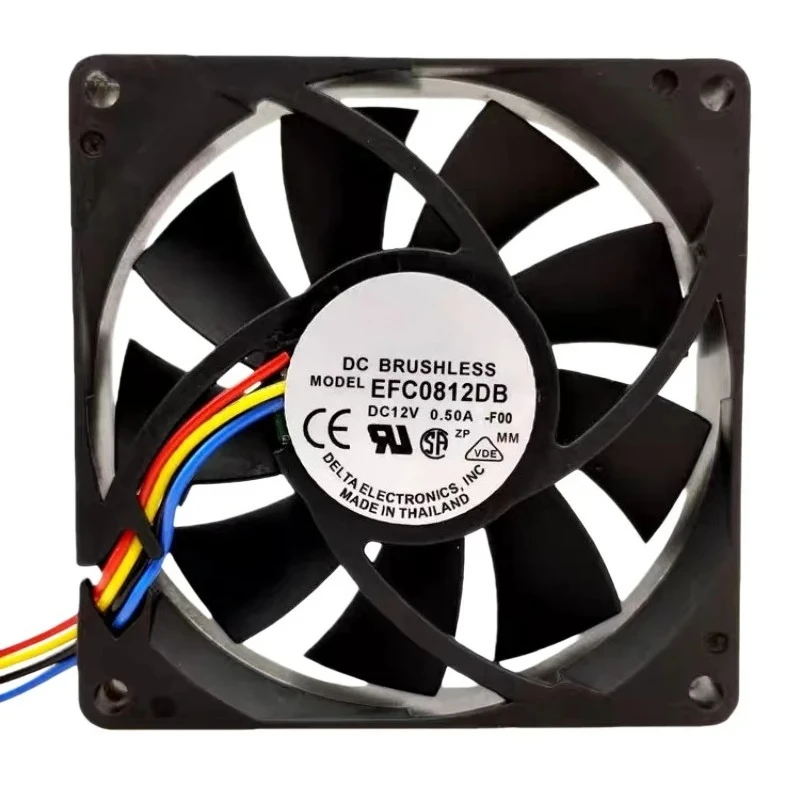 EFC0812DB 12V 0.5A For Delta Fans 80x80x15mm 4-wire Server Switch Cooling Fan