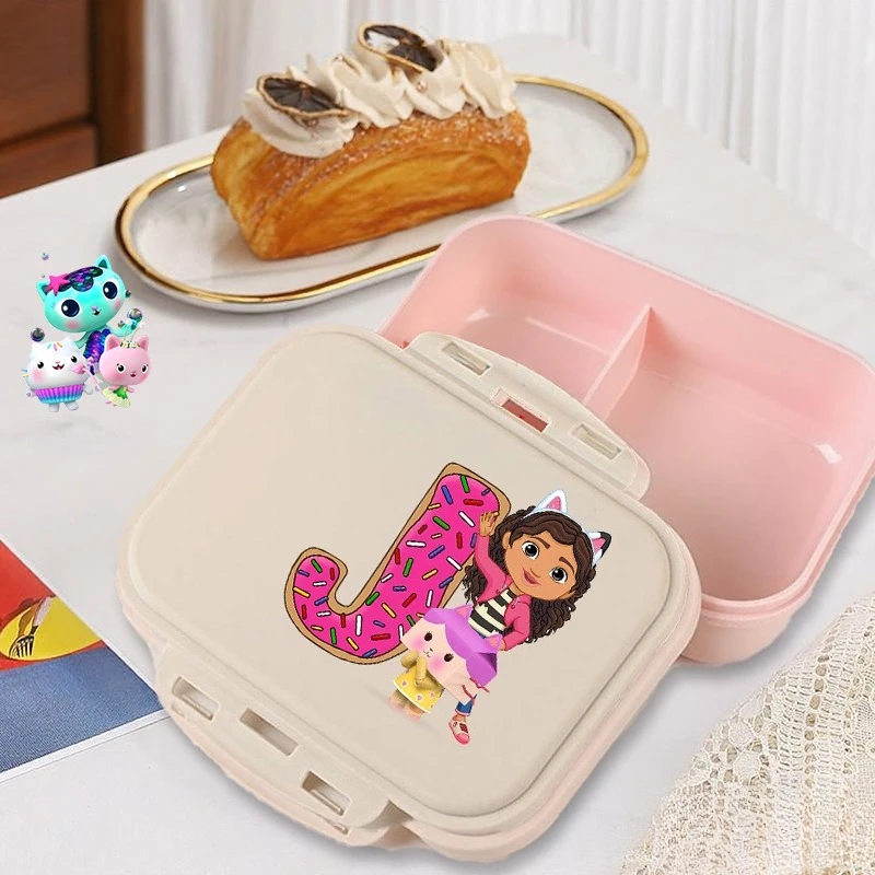 

Gabby Dollhouses Girl Lunch Box Kawaii Anime Kids Portable Bento Boxs Student Hermetic Food Crisper Single Layer Capacity Gift