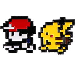 2pc/set Cute Pixel Style Enamel Pins Anime Brooches Clothing Backpack Lapel Badges Fashion Jewelry Accessories Gifts