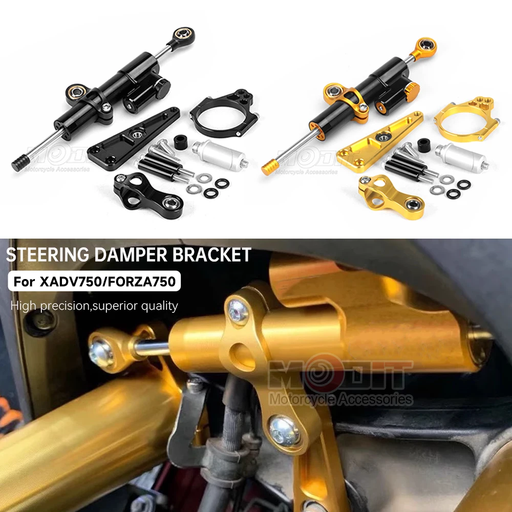 Manillar de aluminio CNC para motocicleta, soporte amortiguador estabilizador de dirección, accesorios para XADV750 X-ADV750 FORZA750 FORZA 750 ﻿
