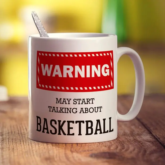 Warning May Start Talking about Basketball Mug Coffee Mug Text Ceramic Cups Creative Cup Cute Mugs Gifts Nordic Cups Tea Cup