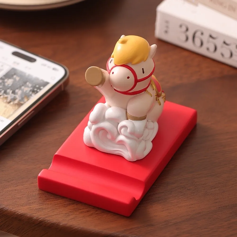 التميمة زودياك الحصان حامل هاتف حلية النمط الصيني الحيوان تمثال 2026 الحصان الحلي حامل مهرجان الكرتون الزخرفية #4