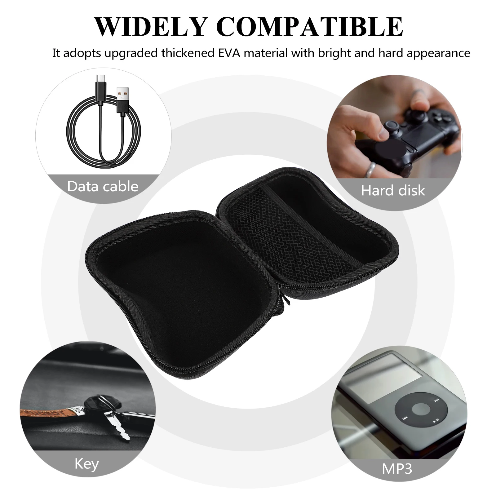 

Eva Game Controller Storage Bag Thickened Shockproof Case with Scratch-Resistant Lining for Portable Gaming Accessories Carry