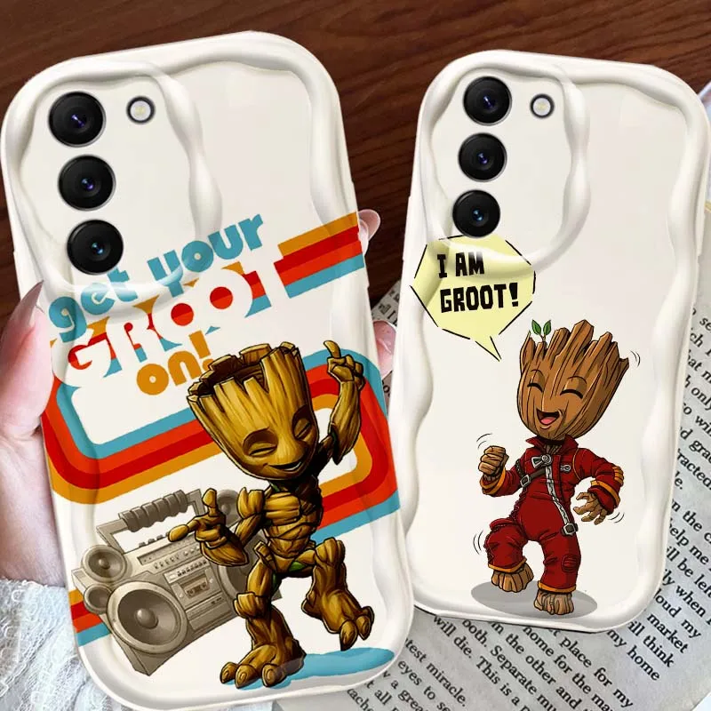 

Милый чехол для телефона Marvel Groot для Samsung S25 S24 S23 S22 S21 S20 A04 A05s A05 A06 Ultra Plus FE 5G Wave Oil