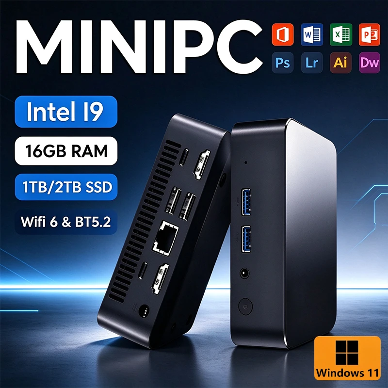 미니 PC, Windows 11, 인텔 i9-10980HK 프로세서, 32GB RAM, 1TB/2TB SSD, Wi-Fi 6, 블루투스 5.2, 4K HD, 게이밍, 사무용, 학습용 컴퓨터, 3년 보증