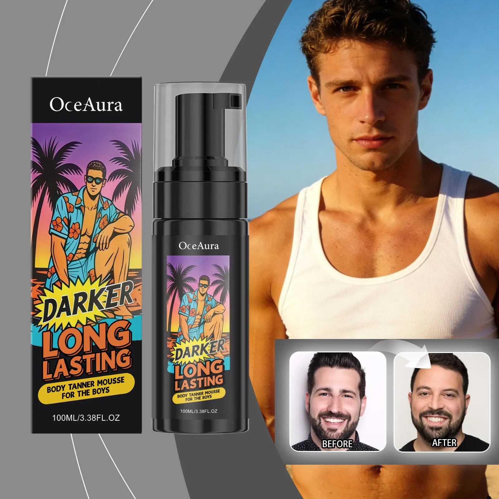 Tanning Mousse Self Tanner Sunless Bronzer Fast Natural Dark Color Body Face Streak Free Long Lasting Gradual Glow Mousse
