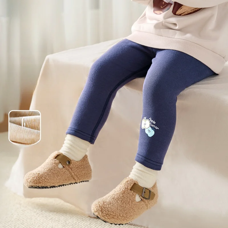 

Термофлисовые леггинсы OUYUN для девочек, утепленные, из смесового хлопка, теплые зимние брюки, эластичные, для детей и малышей, 80-130 см