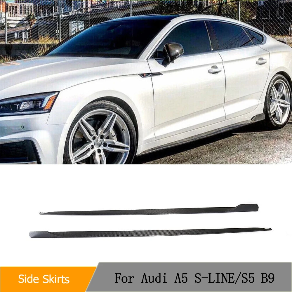 

Car Side Skirts Door Body Kits Blade for Audi A5 Sline S5 B9 2017-2020 Carbon Fiber / FRP Side Skirts Steps Extension Lips