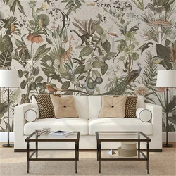 Custom Wallpaper Ancient Tropical Jungle Animals mural Southeast Asian animal world forest background wall waterproof wallpapers