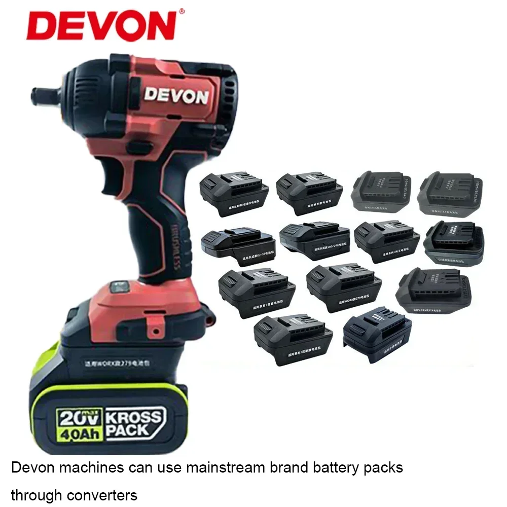 Devon 20v Power Tool Can Use Other Mainstream Brand Battery Pack Through Interface Converter WA5600 Series for Users Convenience