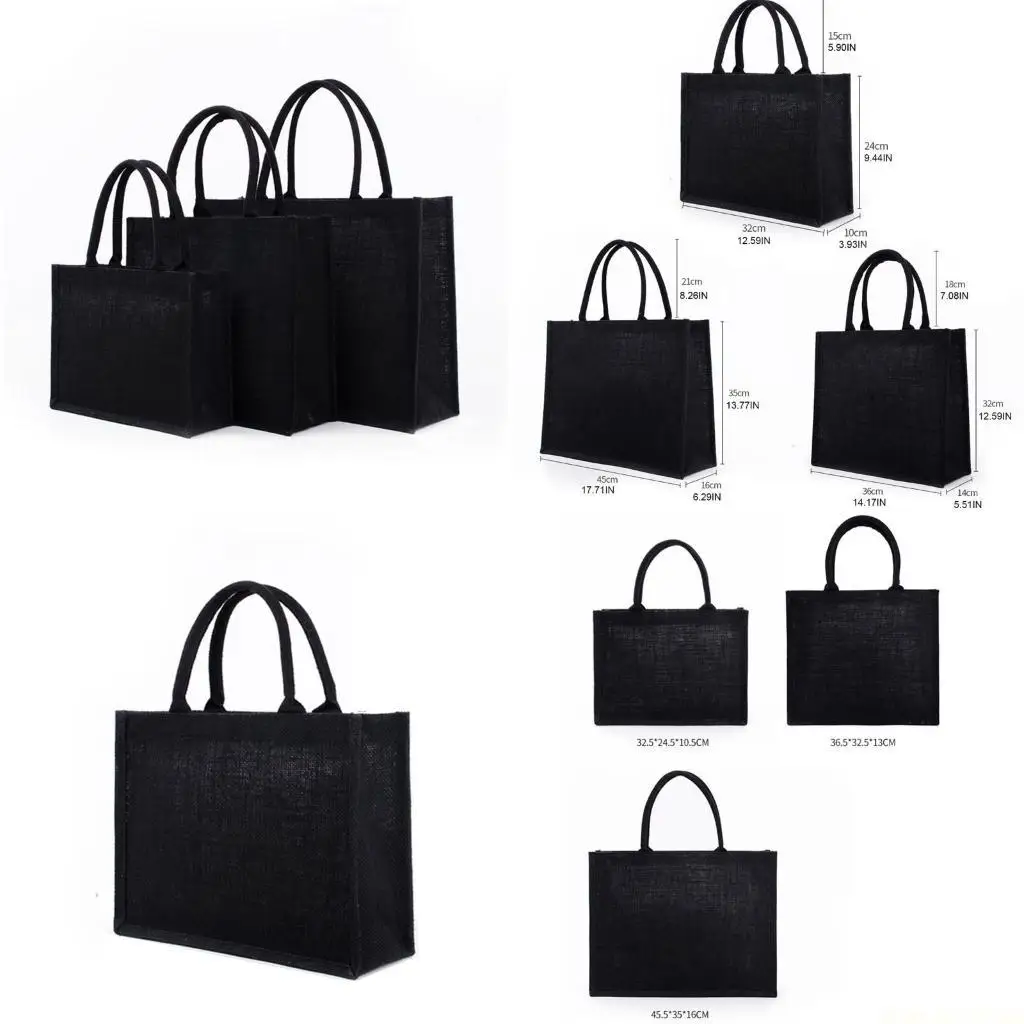 

X90D Jute Tote Bags Burlap Bag with Soft Handle for Women Shopping Handbag Bridesmaid Christmas Thanksgiving Gift