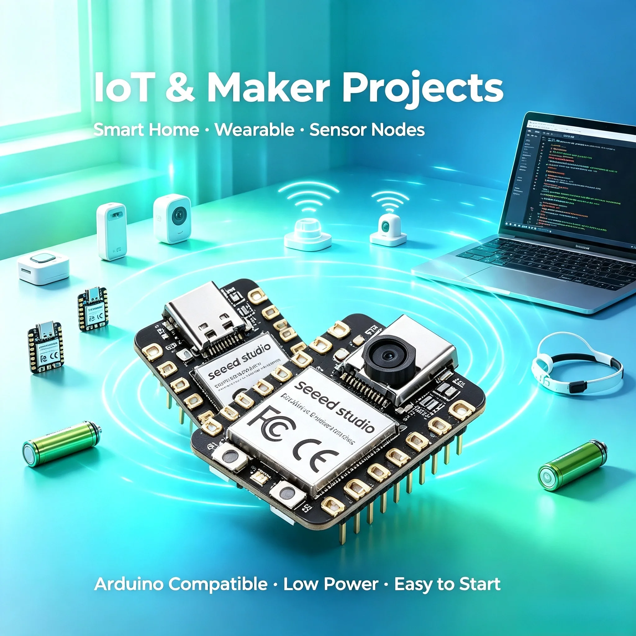 Seeed XIAO Series Development Board RP2040 ESP32C3 nRF52840 Arduino Compatible Compact Low Power IoT  Wearable Maker Starter Kit view 3
