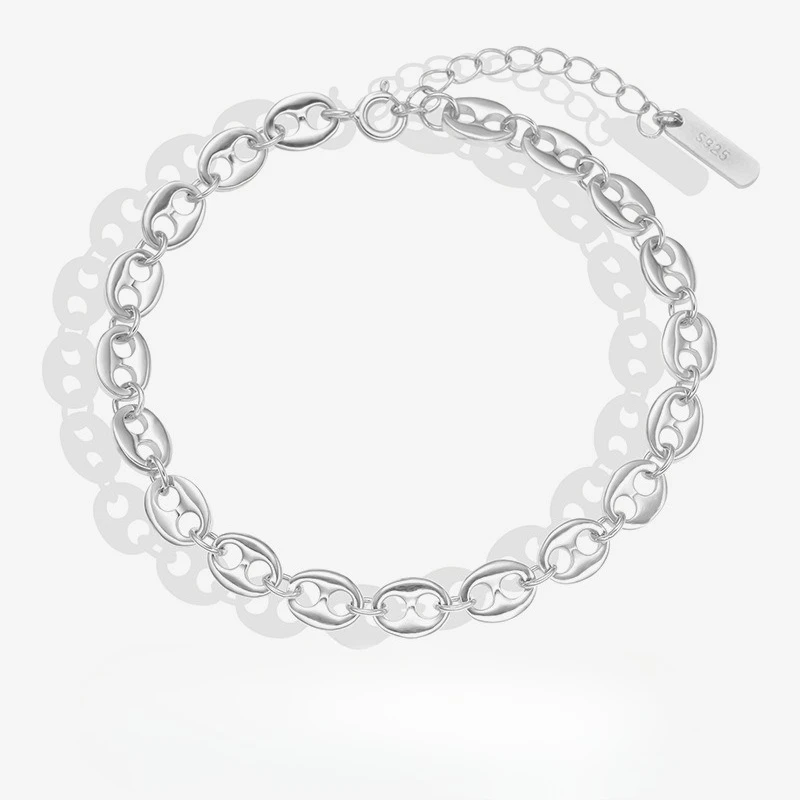 

New S925 Silver Heavy Industry High End Pig Nose Bracelet for Women's Fashion, Personality, and Niche Wedding Jewelry