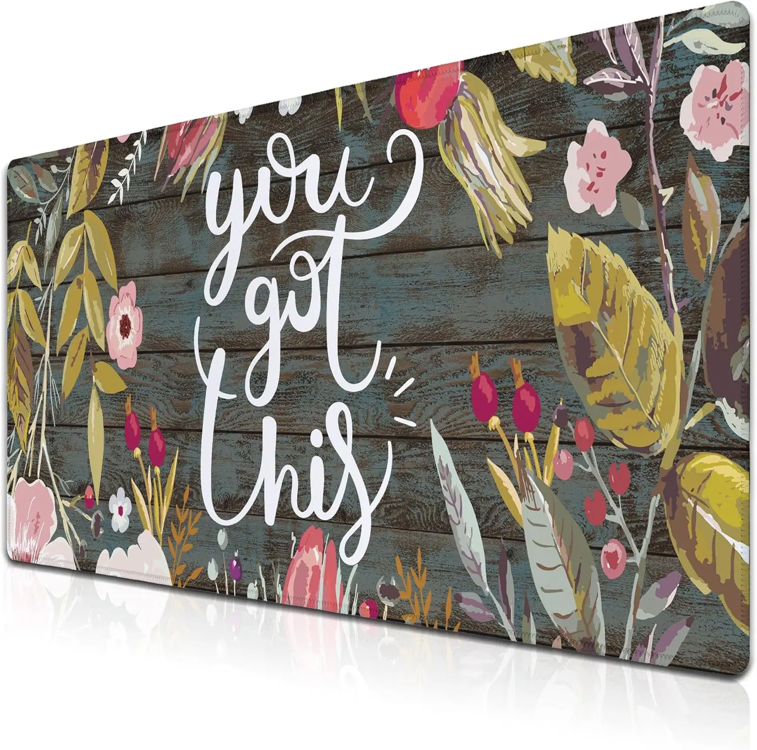 tapete-de-mesa-floral-you-got-this-–-tapete-de-mouse-para-jogos-xxl-a-prova-d'agua-com-base-antiderrapante-para-escritorio-trabalho-e-motivacao