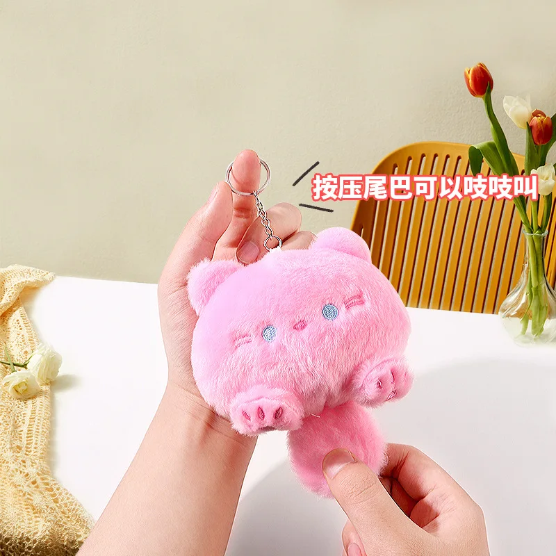 Leuke piepende casual kat pop pluche sleutelhanger tas hanger hanger schattige pop pop cadeau