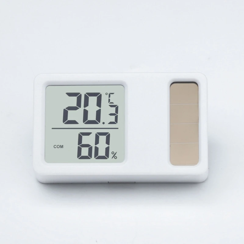 Small Temperature Humidity Measurement Meter Gauge Solar Powered Desktop Digital Thermometers Hygrometer with Display