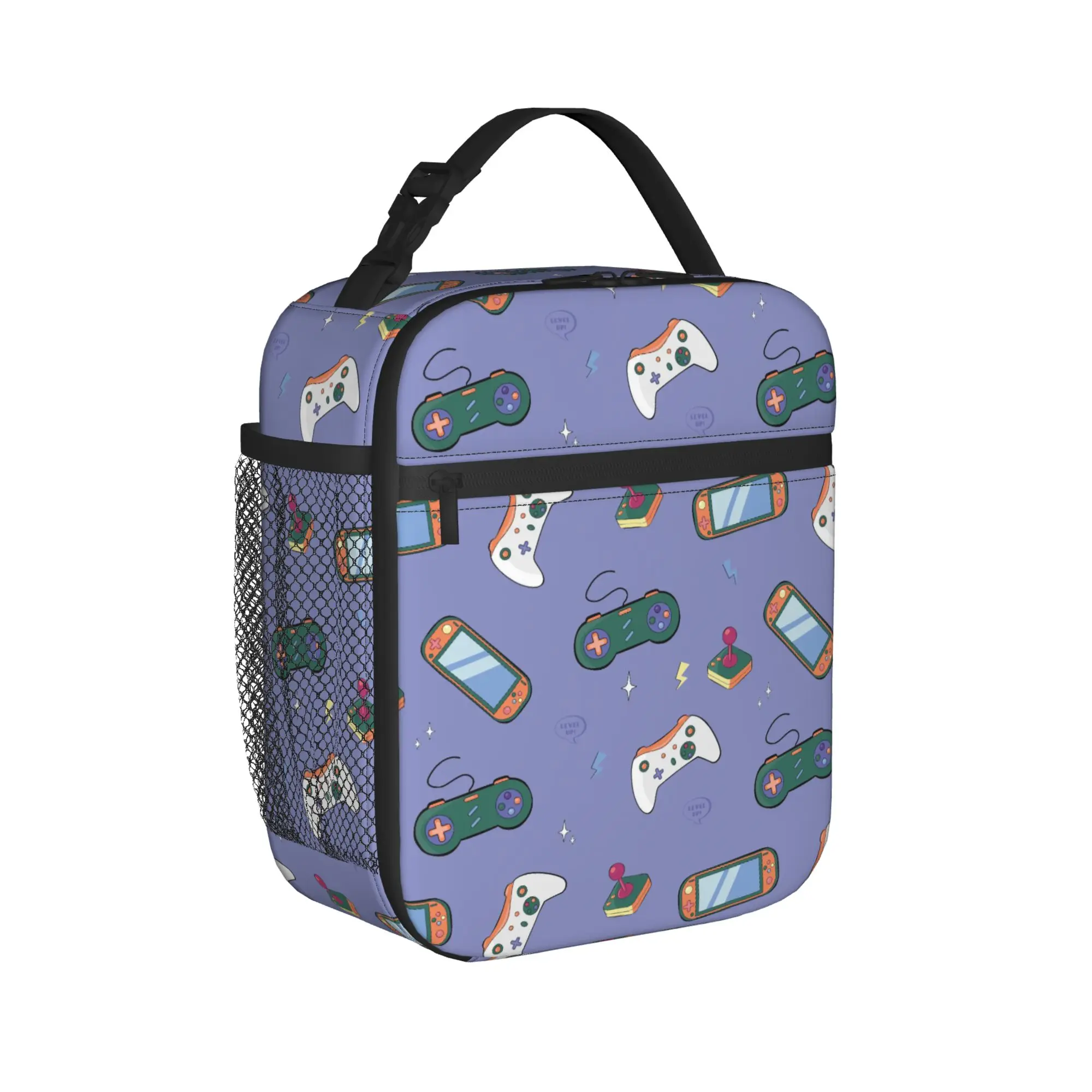 Game Controller Pattern Thermal Insulated Lunch Bags for Office  Portable Food Container Bags Thermal Cooler Lunch Box