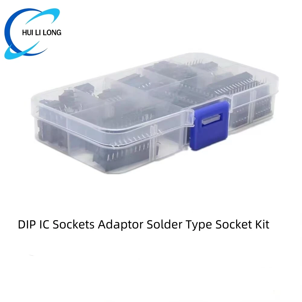 DIP IC Sockets Adaptor Solder Type Socket Kit 6 8 14 16 18 20 24 28 Pin DIP-6 DIP-8 DIP-14 IC Connector 66PCS/Box